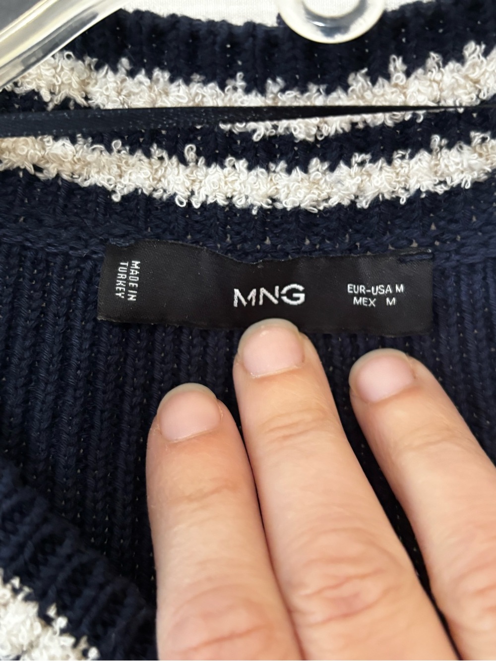 Mango contrast striped cardigan bomber Sz Medium - Picture 2 of 9